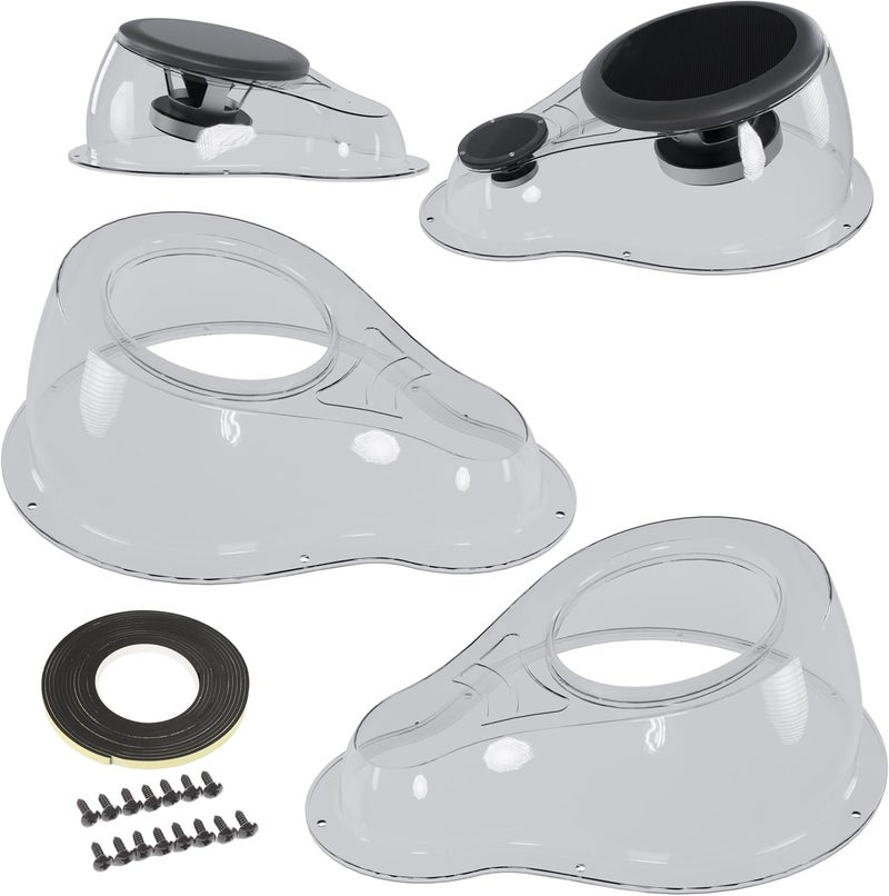 NARPES 2PCS Speaker&Tweeter Boxes Universal for 6.5" Speakers for UTV ATV RV Boat Trunk Trailer Golf Cart Marine, Speaker Enclosures Pods Mount Spacer Rear Deck Kick Panel Box (Transparent) - Image 1